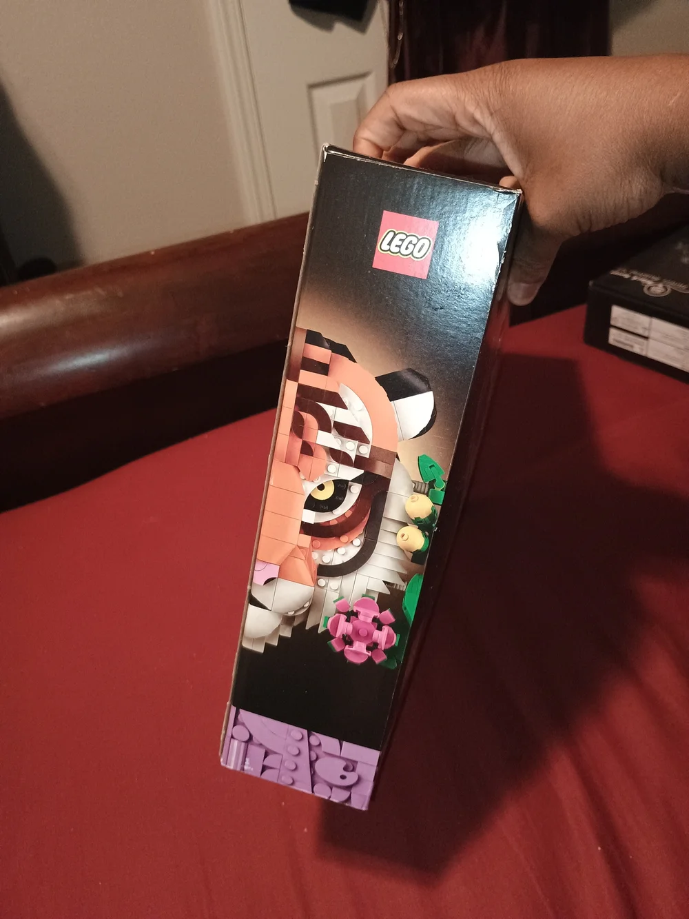 Lego Tiger Face Art Build Kit - Orange White Green Purple Pink